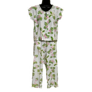 Cuddledown Rachel Palm Pajamas - white Multi small